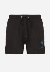 Czarne Szorty ze Wzorem Palmy Liraselle. Czarne szorty męskie Born2be, bez kołnierzyka. Za 39.99 zł.