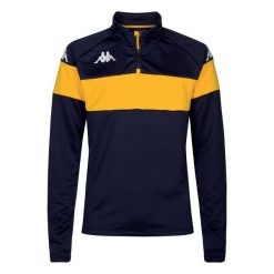 Bluza Kappa Dovare. Niebieskie bluzy bez kaptura męskie Kappa, bez wzorów, sportowe, bez kołnierzyka, bez ramiączek. Za 165.80 zł.