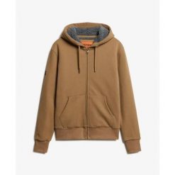 Bluza z kapturem z podszewką Superdry Borg. Brązowe bluzy z kapturem męskie Superdry., m. W wyprzedaży za 406.95 zł.