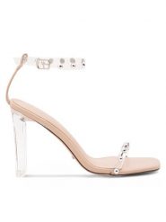DeeZee Sandały KL2208-01 Beżowy. Brązowe sandały damskie DeeZee, bez wzorów, z syntetyku, bez obcasa, na słupku. Za 119.99 zł.