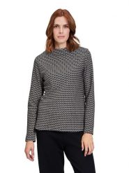 BETTY & CO Koszulka w kolorze czarno-kremowym rozmiar: XL. Czarne bluzki damskie Betty & Co., xl, bez wzorów, z bawełny, bez kołnierzyka. Za 61.17 zł.