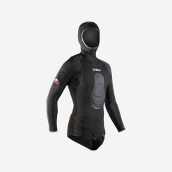 Kurtka do łowiectwa podwodnego męska Subea SPF 900 z neoprenu 5 mm. Czarne kurtki męskie Decathlon, m, bez wzorów, z materiału, bez kaptura. Za 549.99 zł.