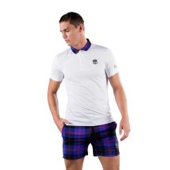 Koszulka polo tenisowa męska HYDROGEN Tartan. Białe koszulki polo męskie HYDROGEN, m, bez wzorów, bez ramiączek. Za 259.99 zł.