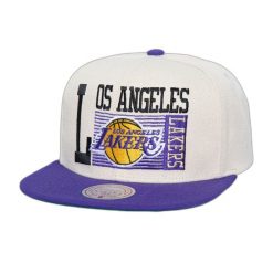 Czapka typu snapback Mitchell & Ness NBA Speed Zone Lakers. Białe czapki męskie Mitchell & Ness, bez wzorów, eleganckie. Za 205.50 zł.