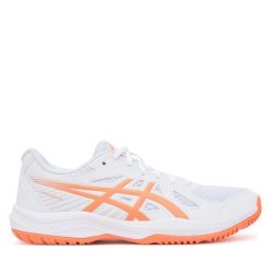 Buty halowe Asics. Białe buty sportowe na co dzień damskie Asics, bez wzorów. Za 299.99 zł.