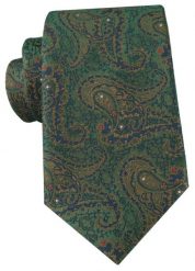 Ciemnozielony Krawat z Orientalnym Wzorem - Alties. Zielone krawaty i muchy męskie Alties, bez wzorów, z tkaniny, eleganckie. Za 55.00 zł.