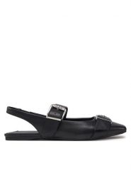KARL LAGERFELD Sandały Konnie KL40186A Czarny. Czarne sandały damskie Karl Lagerfeld, bez wzorów, ze skóry, bez obcasa, na płaskiej podeszwie. Za 429.99 zł.