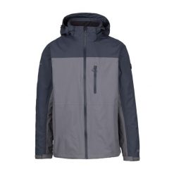 Trespass Curbridge - Męska kurtka przeciwdeszczowa Storm Grey. Szare kurtki męskie Trespass, na lato, m, bez wzorów, sportowe, bez kaptura. Za 334.99 zł.