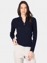 Sweter Damski Luhta Huoponen. Niebieskie golfy damskie Luhta, m, z bawełny, bez kołnierzyka. Za 499.00 zł.