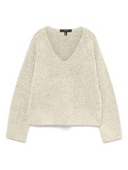 Vero Moda Sweter w kolorze kremowym rozmiar: M. Brązowe swetry klasyczne damskie Vero Moda, m, z materiału, bez kołnierzyka. Za 126.45 zł.