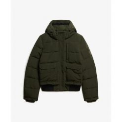 Damska kurtka puchowa Superdry Everest. Zielone kurtki damskie Superdry., bez wzorów, z puchu, bez kaptura. Za 727.95 zł.
