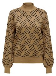 ONLY Sweter w kolorze karmelowo-czarnym rozmiar: XS. Brązowe golfy damskie Only, xs, bez kołnierzyka. Za 79.40 zł.