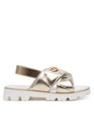 TWINSET Sandały 251GCJ044 M Złoty. Żółte sandały dziewczęce Twinset, ze skóry, bez zapięcia. Za 469.99 zł.
