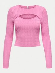 ONLY Sweter Meddi 15339582 Różowy Cropped Fit. Czerwone swetry klasyczne damskie Only, xl, z wiskozy, bez kołnierzyka. Za 79.99 zł.