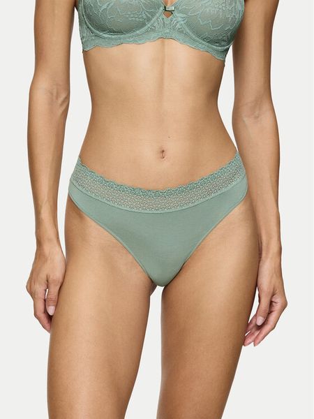 Triumph Stringi Feel Of Modal 10219764 Zielony. Zielone stringi damskie Triumph, s, bez wzorów. Za 35.00 zł.