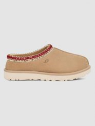 UGG Skórzane kapcie "Tasman" w kolorze beżowym rozmiar: 40. Brązowe kapcie damskie Ugg, z wełny. Za 491.96 zł.