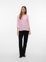 Vero Moda Koszula w kolorze jasnoróżowym rozmiar: XS. Różowe koszule damskie Vero Moda, s, bez wzorów, z wiskozy, klasyczne, bez kołnierzyka, bez ramiączek. Za 52.67 zł.