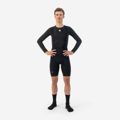 Spodenki rowerowe męskie Rogelli Thermal Dwr, ocieplane. Czarne szorty męskie Rogelli, na jesień, bez wzorów, z elastanu. Za 250.05 zł.