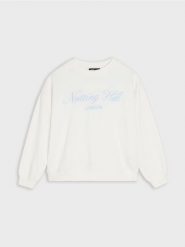 Bluza z napisem - kremowy. Białe bluzy bez kaptura damskie Sinsay, l. W wyprzedaży za 19.99 zł.