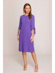 Stylove Sukienka w kolorze fioletowym rozmiar: M. Różowe sukienki damskie Stylove, na co dzień, m, bez wzorów, bez kołnierzyka, bez ramiączek, midi, proste. Za 258.52 zł.