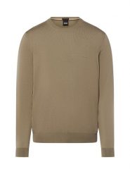 BOSS sweter z wełny dziewiczej - Botto Mężczyźni wełna ze strzyży zielony, S. Zielone swetry męskie Boss, m, bez wzorów, z wełny, bez kołnierzyka. Za 449.95 zł.