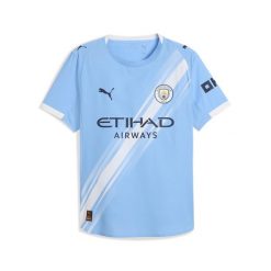 Męska autentyczna koszulka domowa Manchester City 25/26 PUMA. Białe t-shirty sportowe męskie Puma, m, bez ramiączek, do piłki nożnej. Za 649.00 zł.