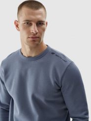 4F Bluza dresowa nierozpinana bez kaptura męska - niebieska XXL. Niebieskie bluzy bez kaptura męskie 4f, bez wzorów, z bawełny, klasyczne, bez kołnierzyka, bez ramiączek. W wyprzedaży za 79.99 zł.