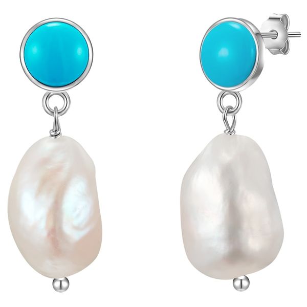 Glanzstücke München Kolczyki wiszące srebrne srebro wysokiej próby Turkusowy (rek.) Perła hodowlana słodkowodna srebrny 1 ct Damski. Niebieskie kolczyki damskie Glanzstücke München, z perłą, srebrne. Za 199.99 zł.