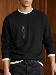 Bluza crewneck z domieszką bawełny - czarny. Czarne bluzy bez kaptura męskie Sinsay, l, z bawełny. Za 49.99 zł.