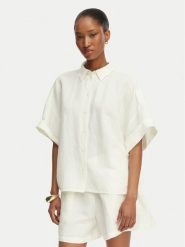 BOSS Koszula C_Bisenas 50559261 Kremowy Regular Fit. Białe koszule damskie Boss, bez wzorów, z wiskozy, bez kołnierzyka, bez ramiączek. Za 599.99 zł.