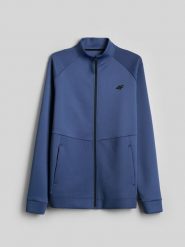 4F Bluza treningowa regular bez kaptura męska - niebieska XL. Niebieskie bluzy z kapturem męskie 4f, l. Za 199.99 zł.