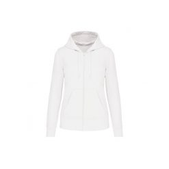 Ekologiczna damska bluza rozpinana z kapturem Kariban. Białe bluzy z kapturem damskie KARIBAN, s, z bawełny. Za 238.00 zł.