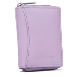 Portfel damski Rovicky R-23-17-LFN fioletowy. Fioletowe portfele damskie ROVICKY, bez wzorów, ze skóry. Za 49.99 zł.