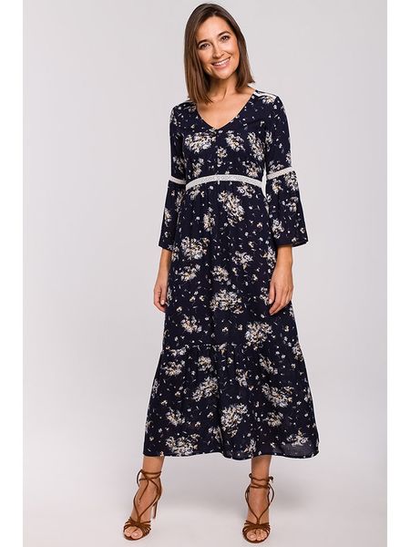 Stylove Sukienka w kolorze granatowym rozmiar: L. Niebieskie sukienki damskie Stylove, l, bez wzorów, z koronki, bez kołnierzyka, bez ramiączek, maxi. Za 184.46 zł.