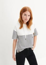 Bluza z kapturem. Białe bluzy z kapturem damskie bonprix. Za 109.99 zł.