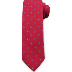 Męski Krawat Chattier - Czerwony, Drobne Kwiatki. Czerwone krawaty i muchy męskie Chattier, bez wzorów, z tkaniny, eleganckie. Za 49.00 zł.