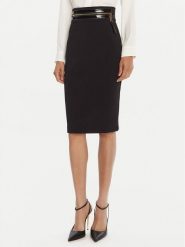 Elisabetta Franchi Spódnica ołówkowa GO-130-56E2 Czarny Regular Fit. Czarne spódniczki damskie Elisabetta Franchi, bez wzorów, z syntetyku, ołówkowe. Za 1,259.00 zł.