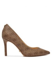 Guess Szpilki Dabbey 2 FLTDB2 FAL08 Beżowy. Brązowe szpilki Guess, z aplikacjami, ze skóry, bez obcasa. Za 419.99 zł.