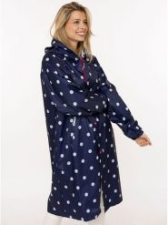 Zwillingsherz Płaszcz przeciwdeszczowy "Polka Dots" w kolorze granatowo-białym rozmiar: L/XL. Białe kurtki przeciwdeszczowe damskie Zwillingsherz, l, bez kaptura. Za 148.61 zł.