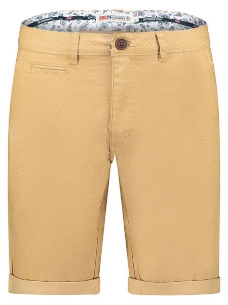 Geographical Norway Bermudy "Pacome" w kolorze beżowym rozmiar: S. Brązowe szorty męskie Geographical Norway, bez wzorów, z bawełny, klasyczne. Za 56.53 zł.