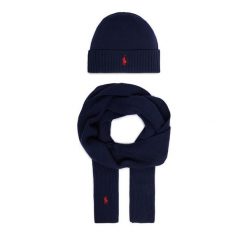 Zestaw szalik i czapka Polo Ralph Lauren. Niebieskie czapki zimowe damskie Polo Ralph Lauren. Za 859.99 zł.