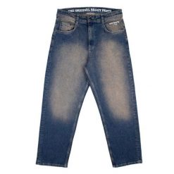 Spodnie Homeboy Monster Blk Label Dirty Blue. Niebieskie spodnie materiałowe męskie HOMEBOY, bez wzorów, sportowe. Za 465.26 zł.