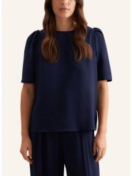 Seidensticker Bluzka w kolorze granatowym rozmiar: 40. Niebieskie bluzki damskie Seidensticker, bez wzorów, bez kołnierzyka, bez ramiączek. Za 157.73 zł.