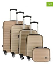 Canadian Peak 5-częściowy zestaw "Solomuneak" w kolorze jasnobrązowym rozmiar: onesize. Brązowe walizki Canadian Peak, bez wzorów, z materiału. Za 543.99 zł.