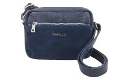 Listonoszka skórzana BARBERINI'S granatowa 788/1-4. Niebieskie shopper bag damskie Barberinis, bez wzorów, ze skóry, małe, zamszowe, bez dodatków. Za 199.99 zł.