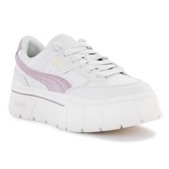 Buty Puma Mayze Stack Premium Whisper W 384421-01 białe. Białe buty sportowe na co dzień damskie bez wzorów, z materiału, trekkingowe. Za 681.40 zł.