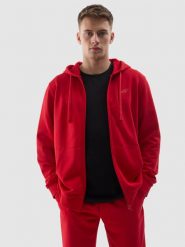 4F Bluza dresowa rozpinana z kapturem męska - ciemna czerwień S. Czerwone bluzy z kapturem męskie 4f, l, z bawełny. W wyprzedaży za 119.99 zł.