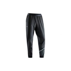 Spodnie do biegania RUN DRY męskie. Czarne spodnie materiałowe męskie KALENJI, bez wzorów, z elastanu. Za 49.99 zł.