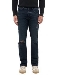 Męskie Spodnie Jeansowe Mustang Style Michigan Straight Denim Blue 1015518 5000 883. Niebieskie spodnie materiałowe męskie Mustang, bez wzorów, z denimu. Za 219.99 zł.