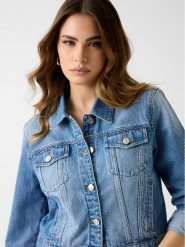 Guess Kurtka przejściowa 181132 Niebieski Classic Fit. Niebieskie kurtki damskie Guess, xxl, z aplikacjami, bez kaptura. Za 1,179.00 zł.